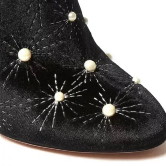 Aquazzura Cosmic Pearl 120 over the knee velvet boots - Picture 6 of 8
